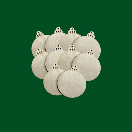 WOODEN BAUBLES 10 PACK (7CM)