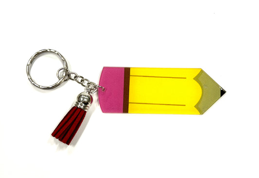 Pencil Keyring with assorted tassel