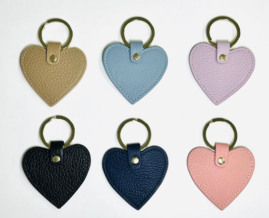 HEART VEGAN LEATHER KEYRING