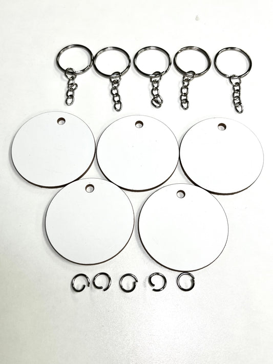 Sublimation Key Ring WOODEN - CIRCLE