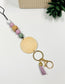 Beaded Lanyard with blank wooden disc