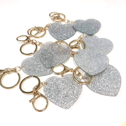 *OLD SUPPLIER* ACRYLIC GLITTER HEART KEYRING